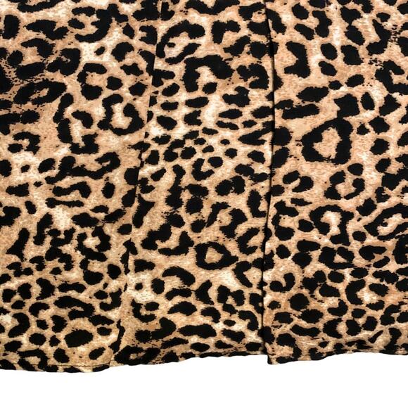 Daniel Rainn Leopard Sleeveless Blouse Small Cheetah Top Animal Print Tan Black - Picture 4 of 9